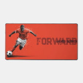 Soccer Player on Red Background Schreibtischunterlage (Vorderseite)