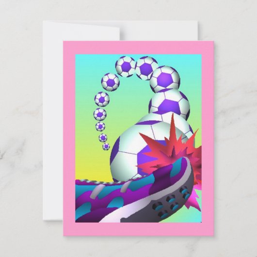 SOCCER PLAYERS THEMED PARTY EINLADUNGEN ERSUCHT (Vorderseite)