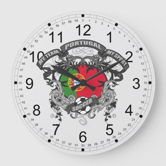 Soccer Portugal Große Wanduhr (Vorderseite)