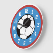 Soccer Red and Blue Große Wanduhr (Winkel)