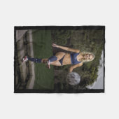 Soccer Red White Blue American Flag 4th Of July Fleecedecke (Vorderseite (Horizontal))