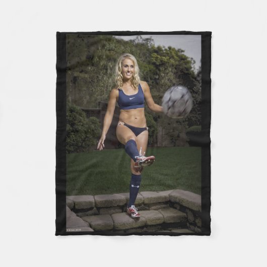 Soccer Red White Blue American Flag 4th Of July Fleecedecke (Vorderseite)