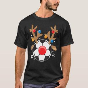 Soccer Reindeer Funny Niedlicher Junge Weihnachten T-Shirt
