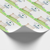 Soccer Rookie “It’s Game Time” First Birthday Geschenkpapier (Ecke)