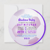 SOCCER ROUND GIRLS Bat Mitzvah Einladung (Vorderseite)