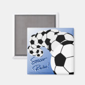 SOCCER RULES Sq Magnet/Blau Magnet (Vorderseite/Rückseite)