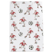 Soccer Santa Christmas Mittlere Geschenktüte (Vorderseite)