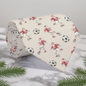 Soccer Santa Christmas Necktie with Monogram Krawatte