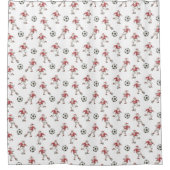 Soccer Santa Christmas Pattern Duschvorhang (Vorderseite)