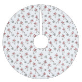 Soccer Santa Christmas Pattern Polyester Weihnachtsbaumdecke (Vorderseite)