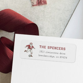 Soccer Santa Christmas Return Address