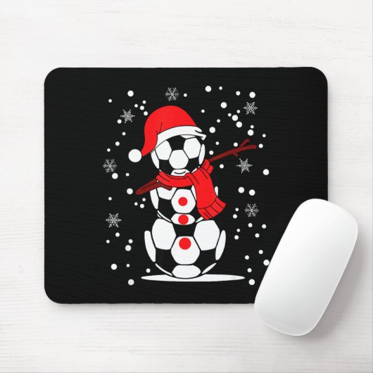 Soccer Santa Hat Snowman Xmas Funny Soccer Lover C Mousepad (Mit Mouse)