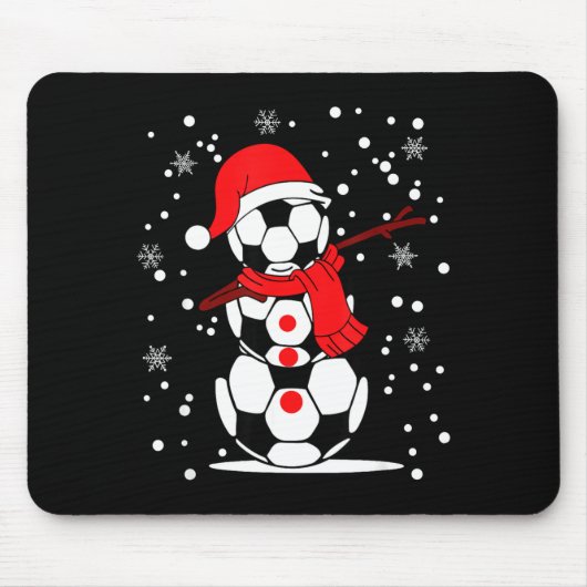 Soccer Santa Hat Snowman Xmas Funny Soccer Lover C Mousepad (Vorne)