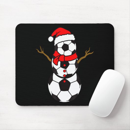 Soccer Santa Hat Snowman Xmas Funny Soccer Lover C Mousepad (Mit Mouse)