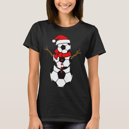 Soccer Santa Hat Snowman Xmas Funny Soccer Lover C T-Shirt (Vorderseite)
