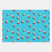 Soccer Santa on Bright Turquoise Blue Geschenkpapier Set (Vorderseite 2)