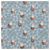 Soccer Santa on Stone Blue Stoff (Muster)