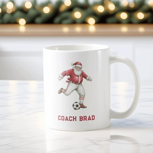 Soccer Santa Personalized Christmas Kaffeetasse