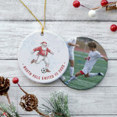 Soccer Santa Personalized Photo Keramik Ornament