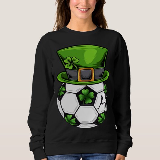 Soccer Shamrock Leprechaun St Patricks Day Boys Ki Sweatshirt (Vorderseite)