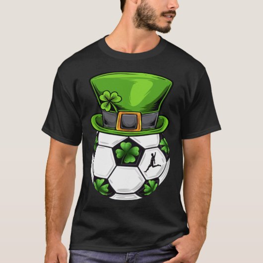 Soccer Shamrock Leprechaun St Patricks Day Boys Ki T-Shirt (Vorderseite)