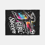 Soccer Shark Playing Soccer Fleecedecke (Vorderseite (Horizontal))