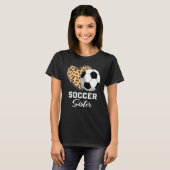 Soccer Sister Leopard Herzmütter Tag T-Shirt (Vorne ganz)