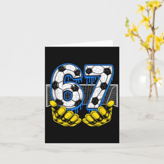 Soccer Six Seven 67 Funny Gen Alpha Meme  Karte (Gelbe Blume)