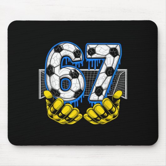 Soccer Six Seven 67 Funny Gen Alpha Meme Mousepad (Vorne)