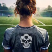 Soccer Skull in Goal Net - Dark Soccer T-Shirt