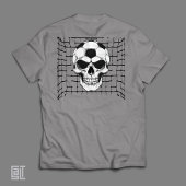 Soccer Skull in Goal Net - Dark Soccer T-Shirt