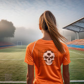 Soccer Skull in Goal Net - Dark Soccer T-Shirt