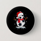 Soccer Snowman Apparel, Funny Santa Christmas Men Button (Vorderseite)