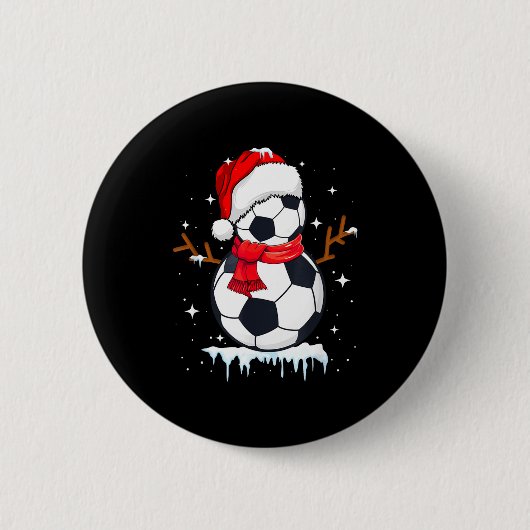 Soccer Snowman Apparel, Funny Santa Christmas Men Button (Vorderseite)