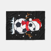 Soccer Snowman Apparel, Funny Santa Christmas Men Fleecedecke (Vorderseite (Horizontal))