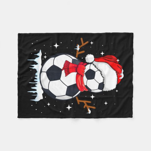 Soccer Snowman Apparel, Funny Santa Christmas Men Fleecedecke (Vorderseite (Horizontal))