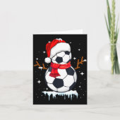 Soccer Snowman Apparel, Funny Santa Christmas Men Karte (Vorderseite)