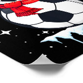 Soccer Snowman Apparel, Funny Santa Christmas Men Poster (Ecke)