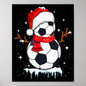 Soccer Snowman Apparel, Funny Santa Christmas Men Poster (Vorne)
