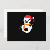 Soccer Snowman Feiertagspostkarte (Vorne/Hinten)
