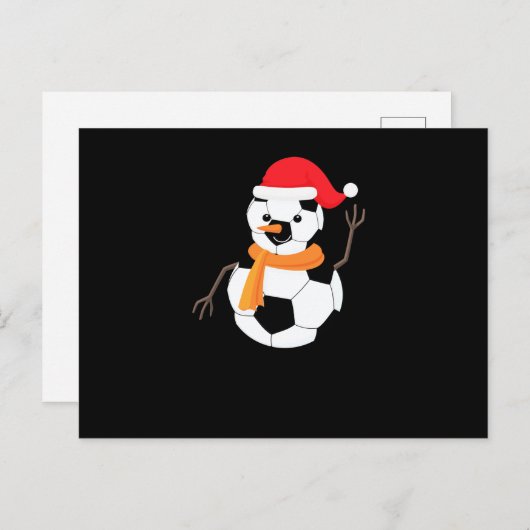 Soccer Snowman Feiertagspostkarte (Vorne/Hinten)