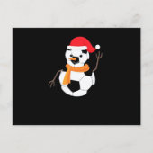 Soccer Snowman Feiertagspostkarte (Vorderseite)
