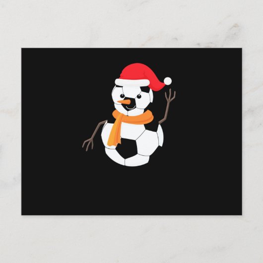 Soccer Snowman Feiertagspostkarte (Vorderseite)