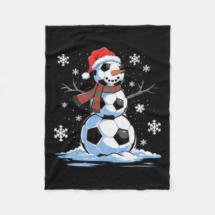 Soccer Snowman Soccer Weihnachtsmannmütze Weihnach Fleecedecke