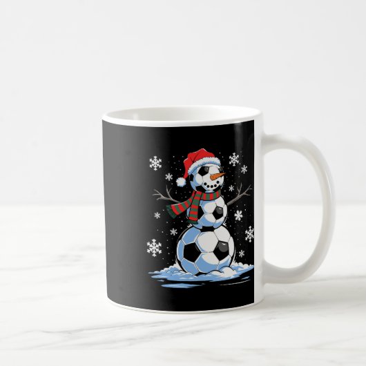 Soccer Snowman Soccer Weihnachtsmannmütze Weihnach Kaffeetasse (Rechts)