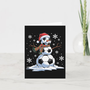 Soccer Snowman Soccer Weihnachtsmannmütze Weihnach Karte