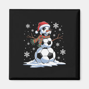 Soccer Snowman Soccer Weihnachtsmannmütze Weihnach Magnet