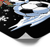 Soccer Snowman Soccer Weihnachtsmannmütze Weihnach Poster (Ecke)