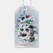 Soccer Snowman Weihnachten Geschenkanhänger (Rückseite)