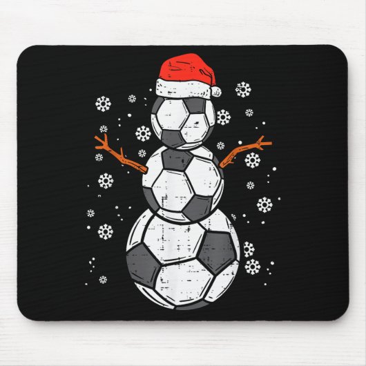 Soccer Snowman Xmas Christmas Srts Boys Girls Mousepad (Vorne)